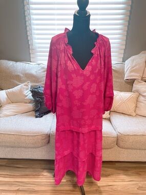 The Pioneer Woman Hot Pink Midi Length Dress Size XL
